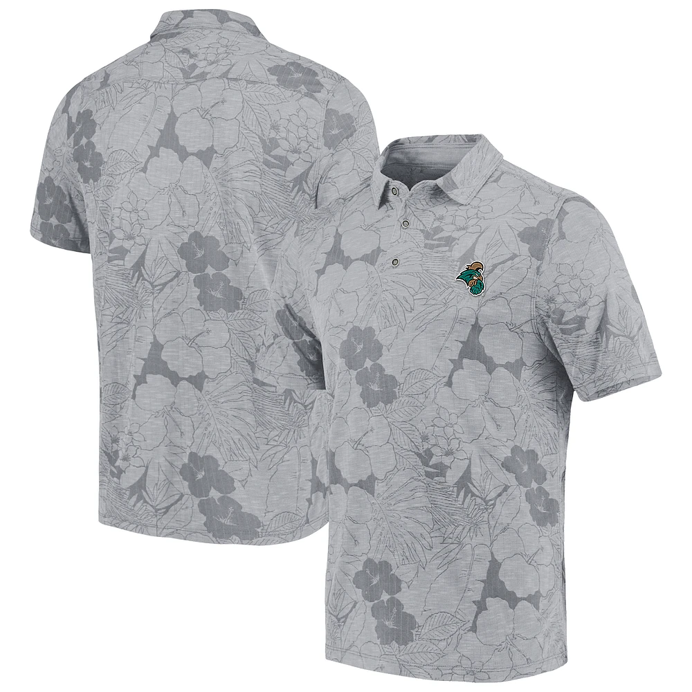 Men's Tommy Bahama Gray Coastal Carolina Chanticleers Miramar Blooms Polo