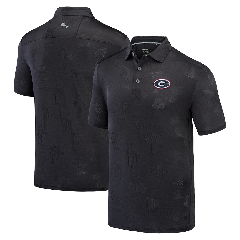 Men's Tommy Bahama Black Georgia Bulldogs Sport Palm Coast Palmera IslandZone Polo