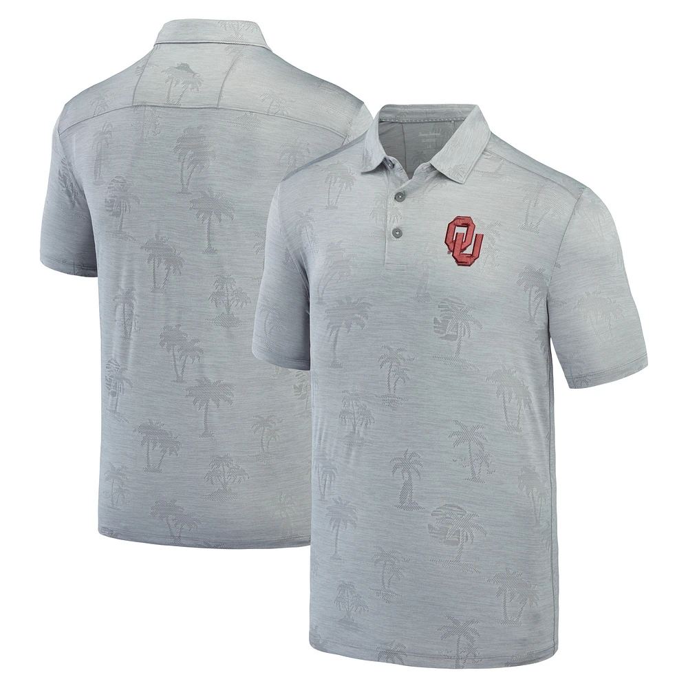 Men's Tommy Bahama Gray Oklahoma Sooners Sport Palm Coast Palmera IslandZone Polo