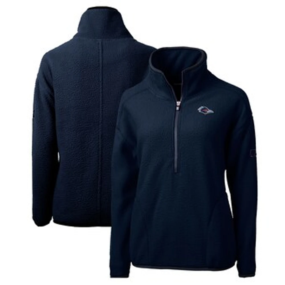 Women's Cutter & Buck Navy UTSA Roadrunners Cascade Eco Sherpa Fleece Half-Zip Pullover Jacket