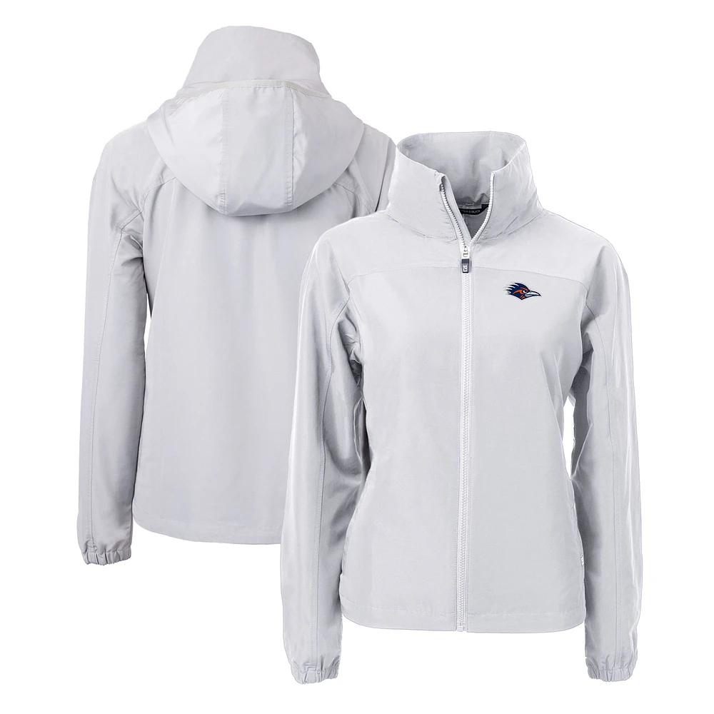 Women's Cutter & Buck Gray UTSA Roadrunners Charter Eco Recycled Full-Zip Jacket