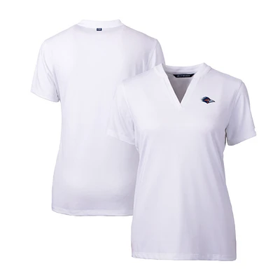 Women's Cutter & Buck White UTSA Roadrunners DryTec Forge Stretch V-Neck Blade Top