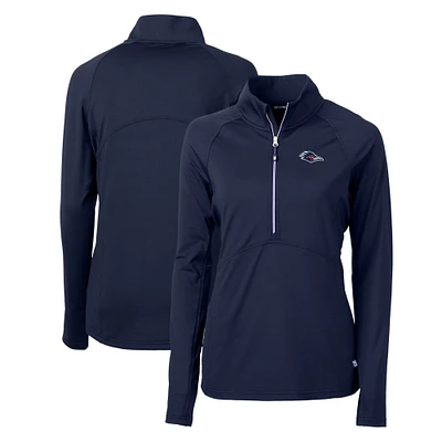Women's Cutter & Buck Navy UTSA Roadrunners Adapt Eco Knit Stretch Recycled Half-Zip Pullover Top