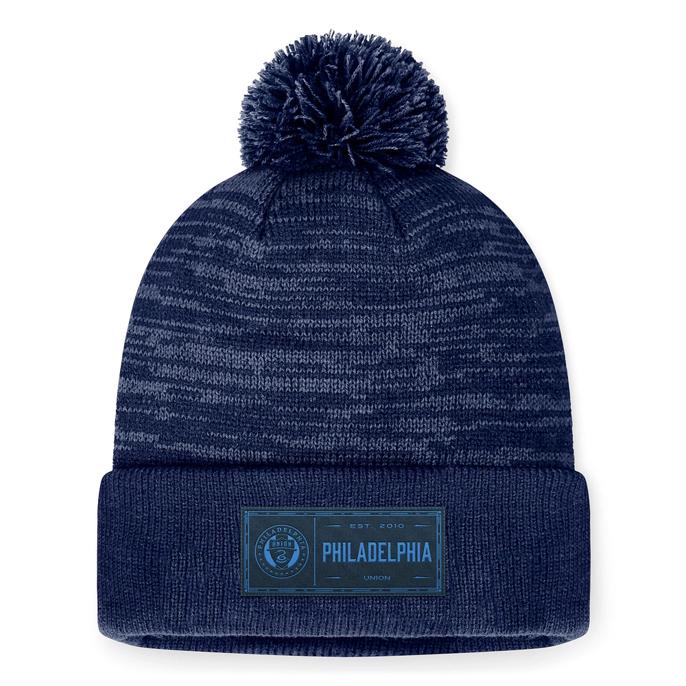 Men's Fanatics Heather Navy Philadelphia Union Low Key Cuffed Knit Hat with Pom