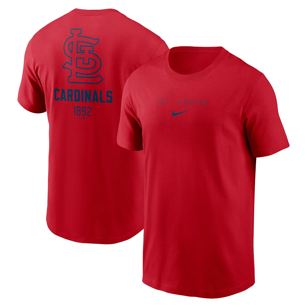 Men's Nike Red St. Louis Cardinals Large Logo Back Stack T-Shirt