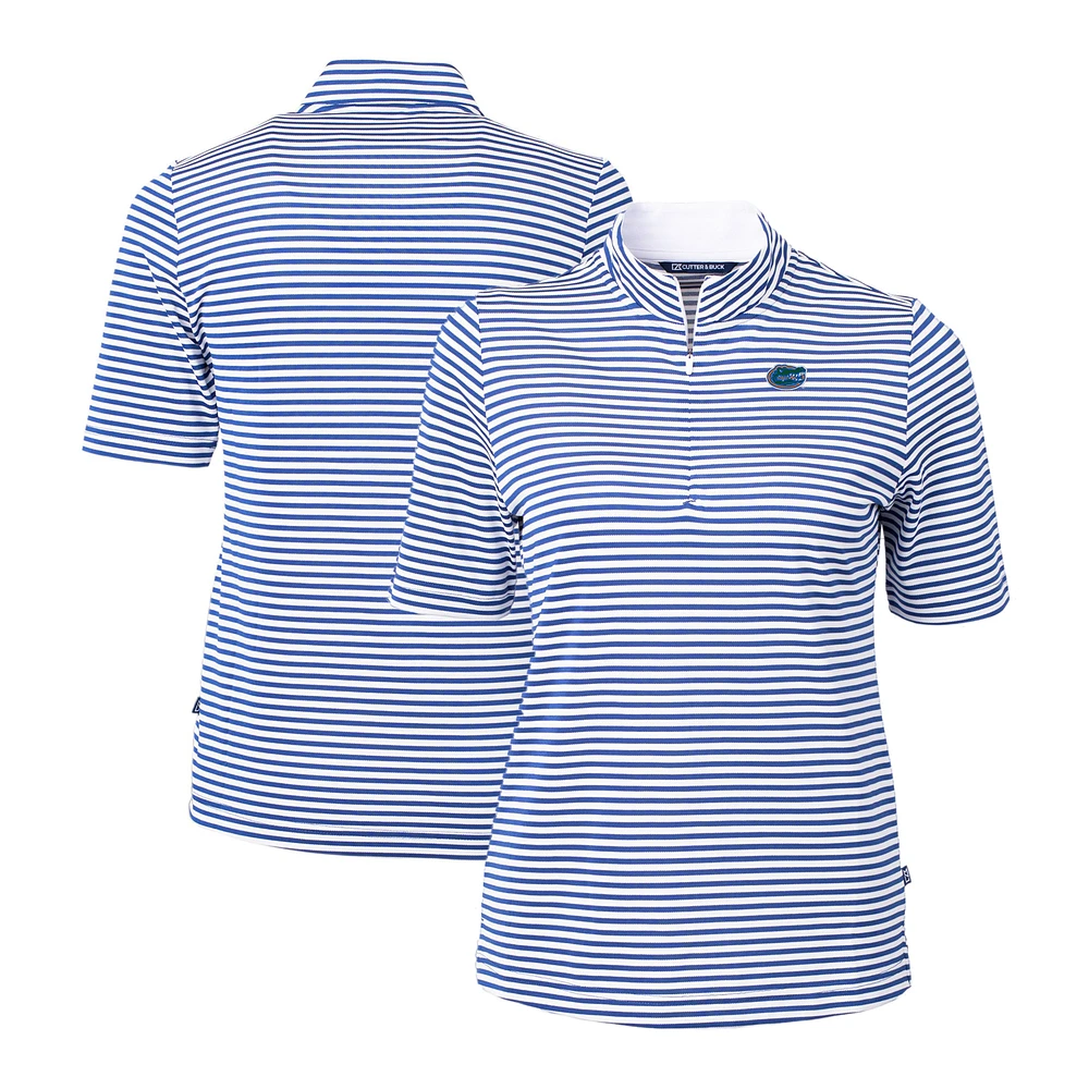 Women's Cutter & Buck Royal Florida Gators DryTec Virtue Eco Pique Stripe Recycled Polo