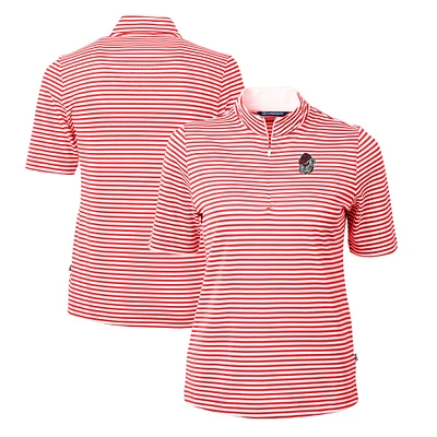 Women's Cutter & Buck Georgia Bulldogs DryTec Virtue Eco Pique Stripe Recycled Polo