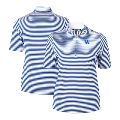 Women's Cutter & Buck Royal Kentucky Wildcats DryTec Virtue Eco Pique Stripe Recycled Polo