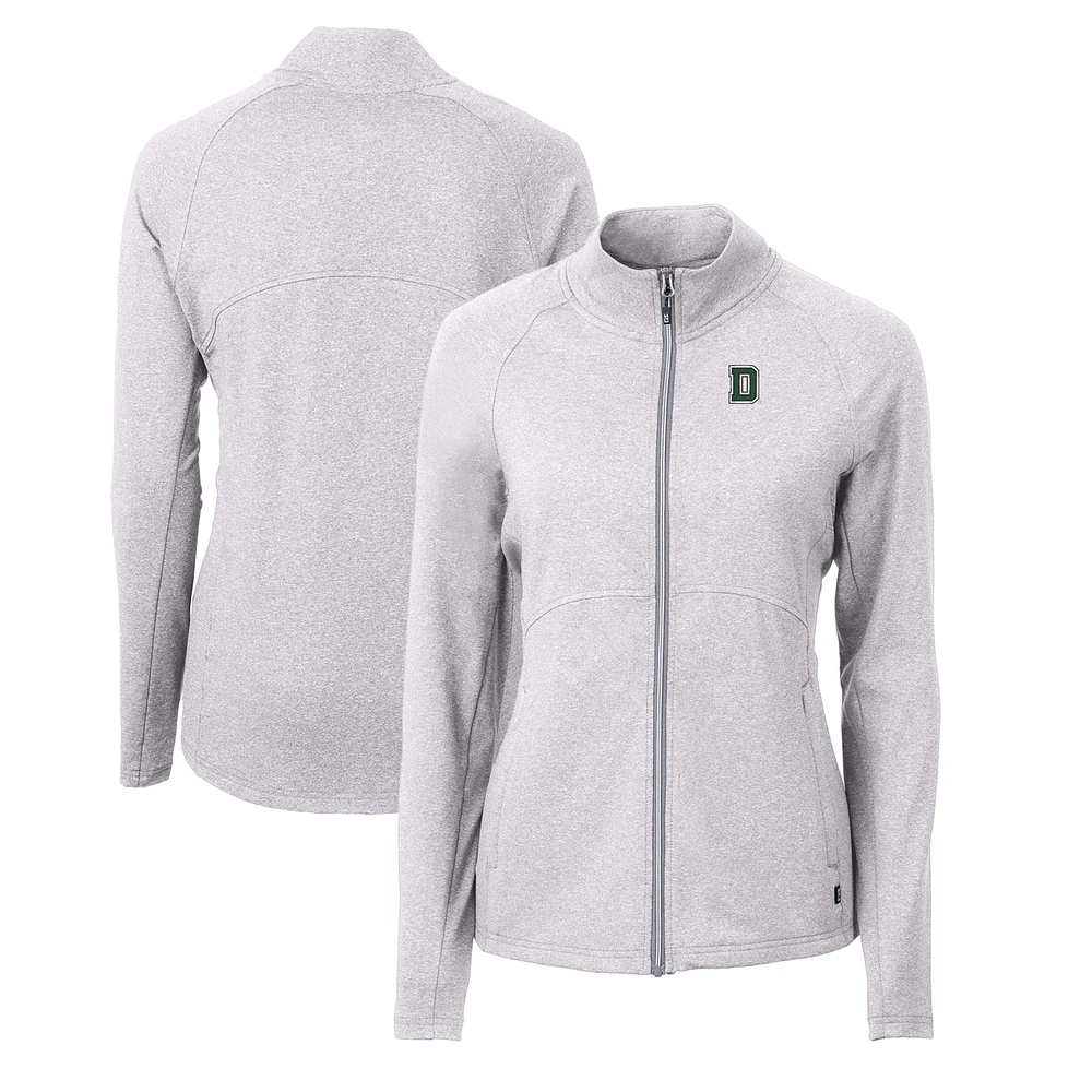 Women's Cutter & Buck Heather Dartmouth Big Green Adapt Eco Knit Heather Recycled Full-Zip Jacket