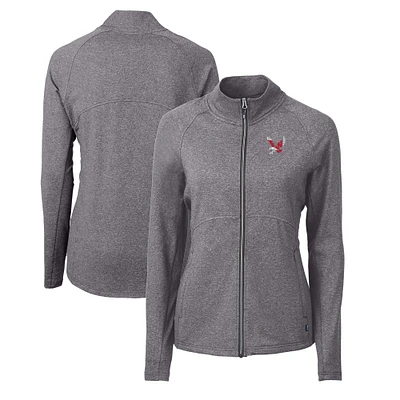 Women's Cutter & Buck Heather Eastern Washington Eagles Adapt Eco Knit Recycled Full-Zip Jacket