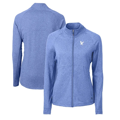 Women's Cutter & Buck Heather Royal Embry Riddle Eagles Adapt Eco Knit Recycled Full-Zip Jacket