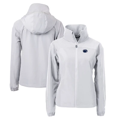 Women's Cutter & Buck Gray Penn State Nittany Lions Charter Eco Recycled Full-Zip Jacket