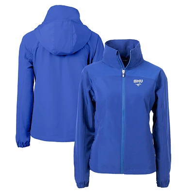 Women's Cutter & Buck Royal SMU Mustangs Charter Eco Recycled Full-Zip Jacket