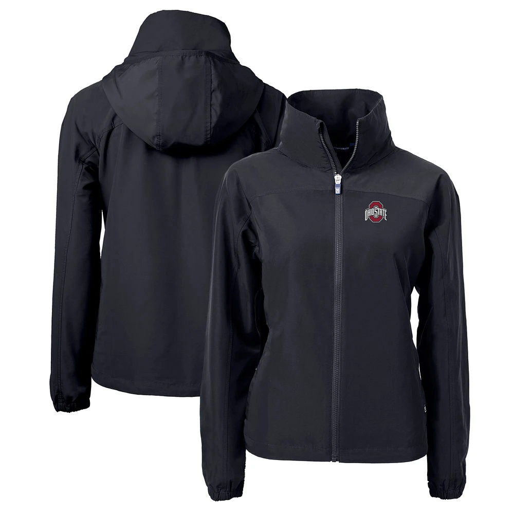 Women's Cutter & Buck Black Ohio State Buckeyes Charter Eco Recycled Full-Zip Jacket