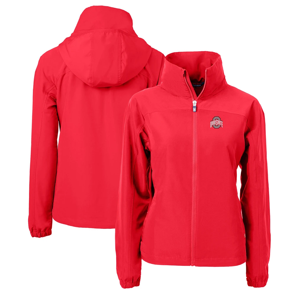 Women's Cutter & Buck Scarlet Ohio State Buckeyes Charter Eco Recycled Full-Zip Jacket
