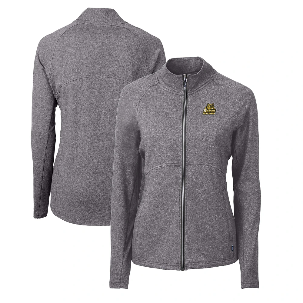 Women's Cutter & Buck Heather Black Bryant Bulldogs Adapt Eco Knit Recycled Full-Zip Jacket