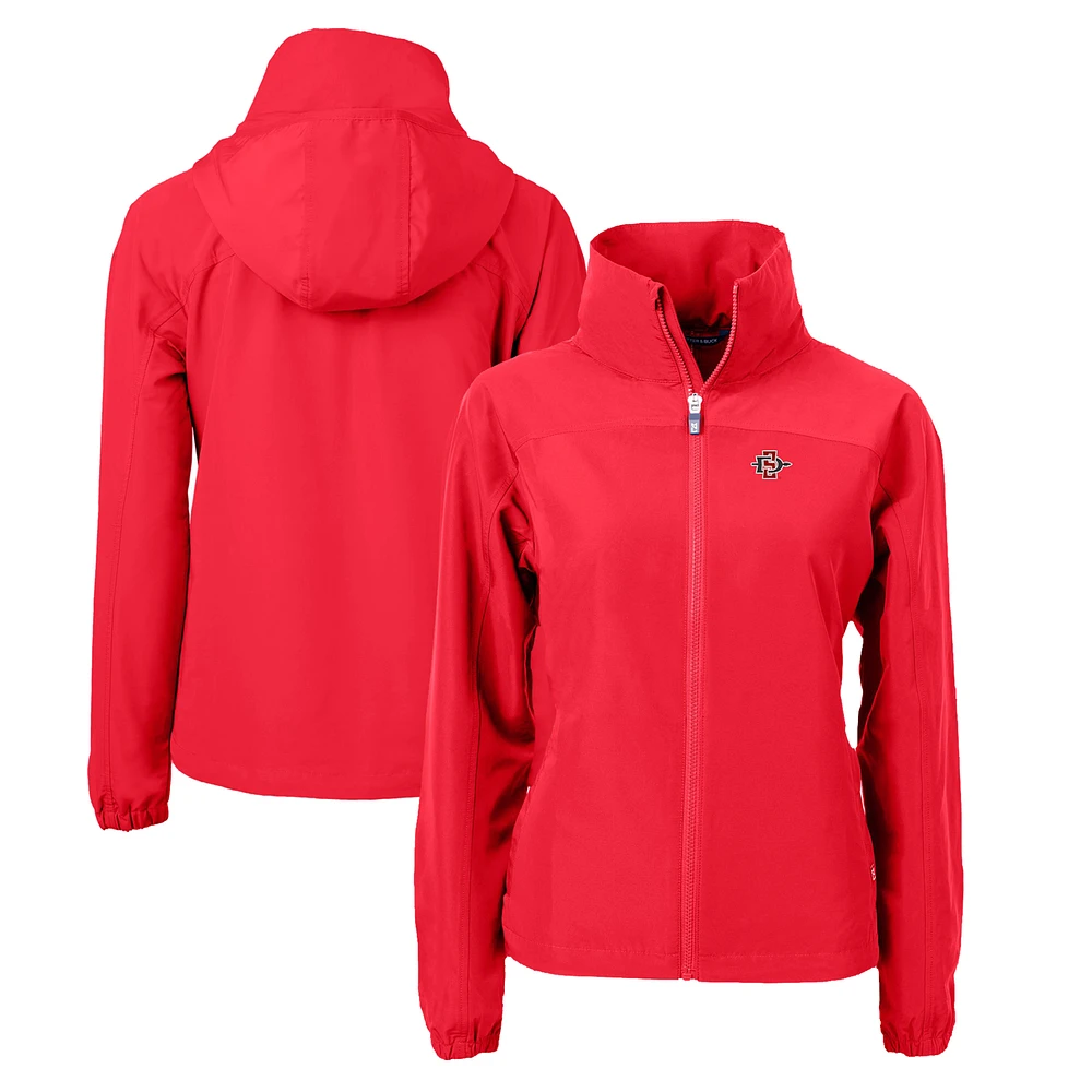 Women's Cutter & Buck Cardinal San Diego State Aztecs Charter Eco Recycled Full-Zip Jacket