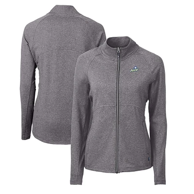Women's Cutter & Buck Heather Black Florida Gulf Coast Eagles Adapt Eco Knit Recycled Full-Zip Jacket