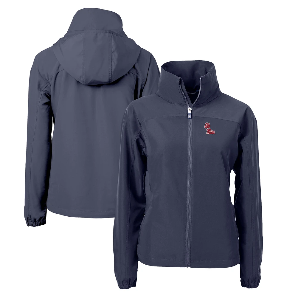 Women's Cutter & Buck Navy Ole Miss Rebels Charter Eco Recycled Full-Zip Jacket