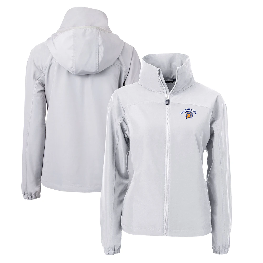 Women's Cutter & Buck Gray San Jose State Spartans Charter Eco Recycled Full-Zip Jacket