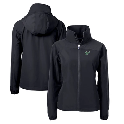 Women's Cutter & Buck Black South Florida Bulls Charter Eco Recycled Full-Zip Jacket