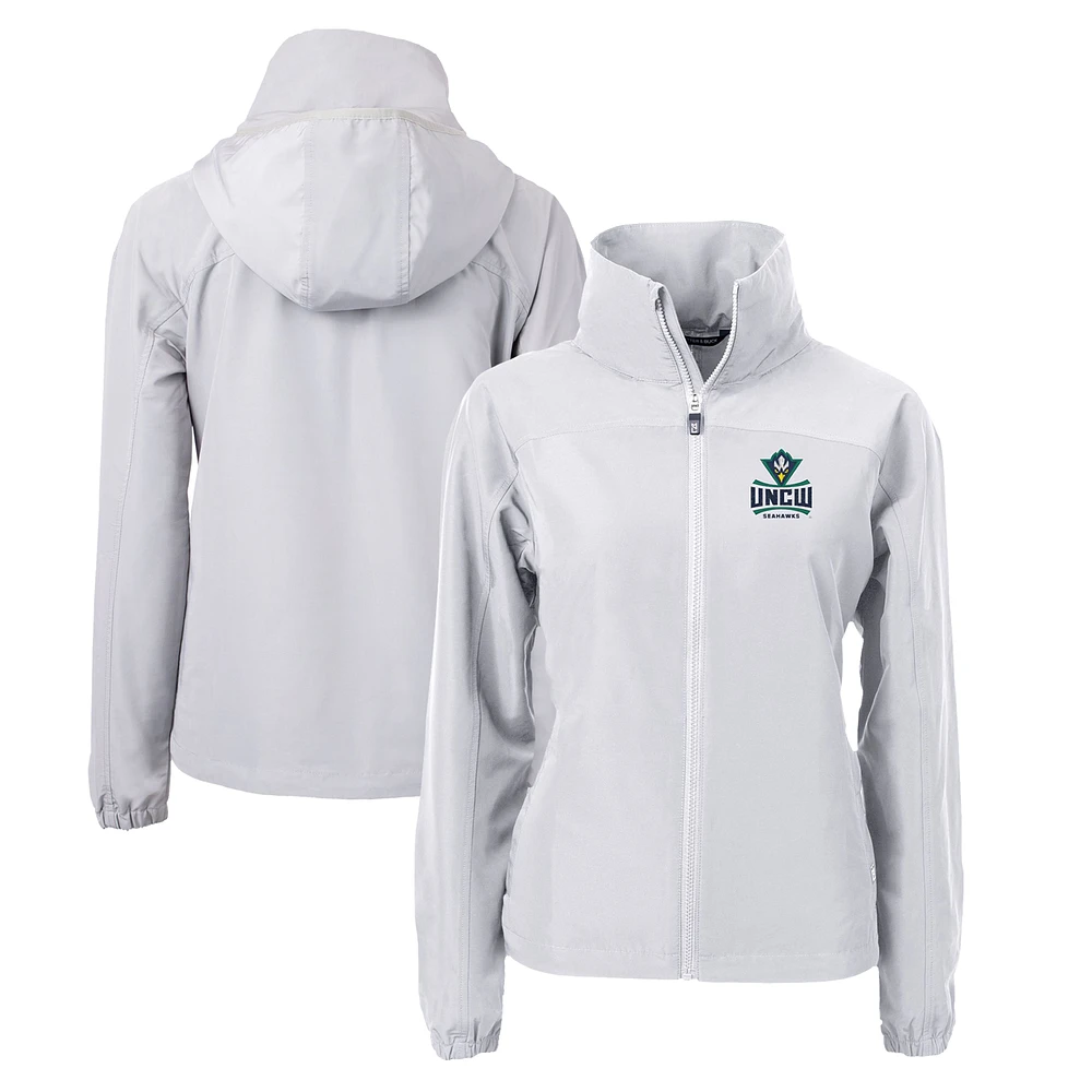 Women's Cutter & Buck Gray UNC Wilmington Seahawks Charter Eco Recycled Full-Zip Jacket