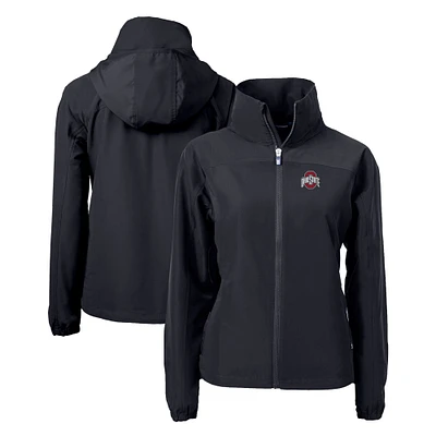 Women's Cutter & Buck Black Ohio State Buckeyes Charter Eco Recycled Full-Zip Jacket