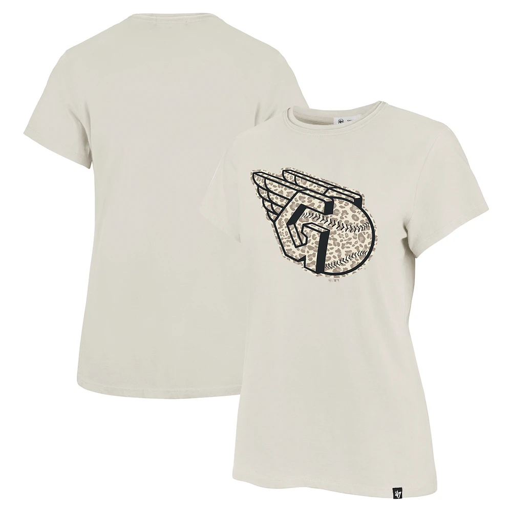 Women's '47 Oatmeal Cleveland Guardians Panthera Frankie T-shirt