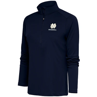 Women's Antigua Navy Notre Dame Fighting Irish Baseball Tribute Half-Zip Pullover Top
