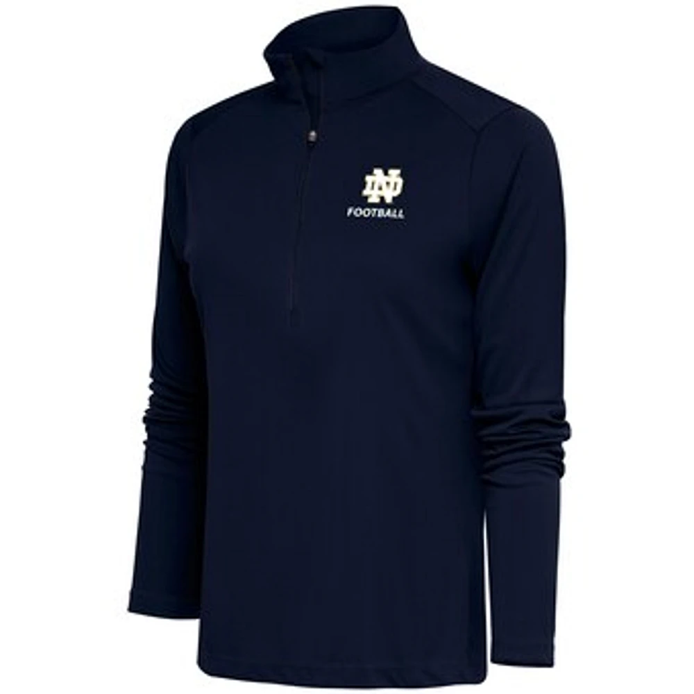 Women's Antigua Navy Notre Dame Fighting Irish Football Tribute Half-Zip Pullover Top