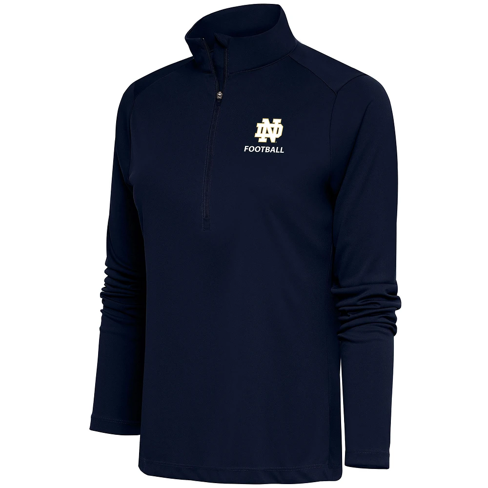 Women's Antigua Navy Notre Dame Fighting Irish Football Tribute Half-Zip Pullover Top