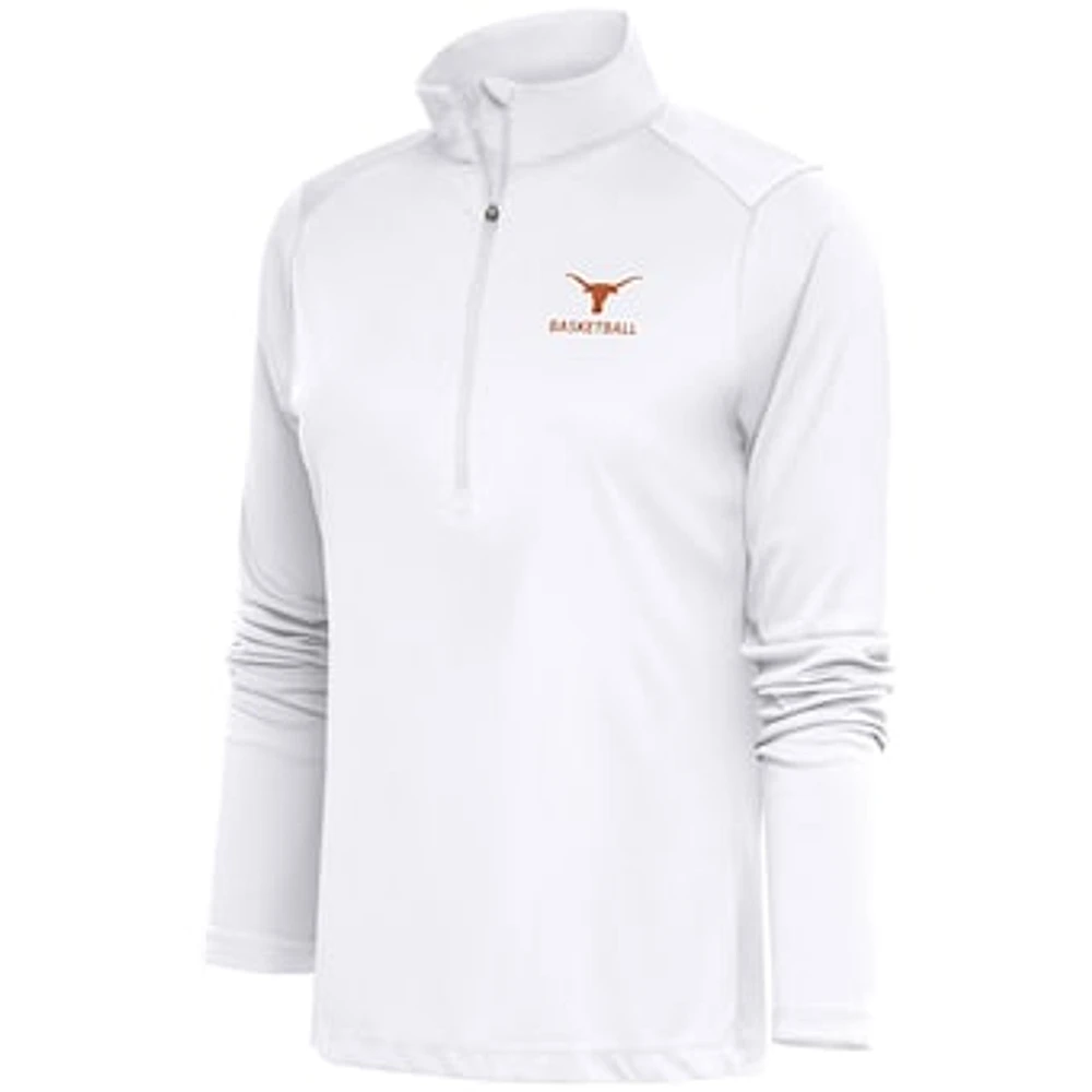 Women's Antigua Texas Longhorns Basketball Tribute Half-Zip Pullover Top