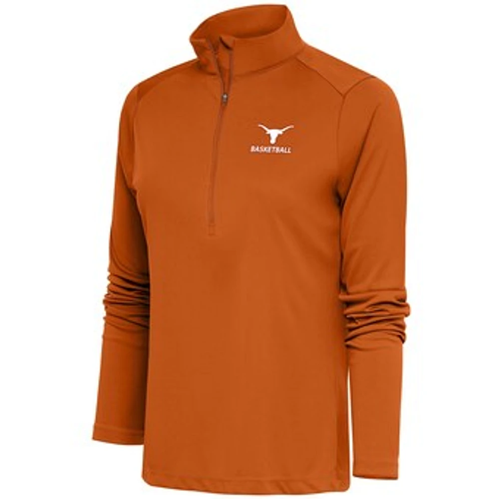 Women's Antigua Texas Longhorns Basketball Tribute Half-Zip Pullover Top