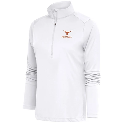 Women's Antigua Texas Longhorns Football Tribute Half-Zip Pullover Top