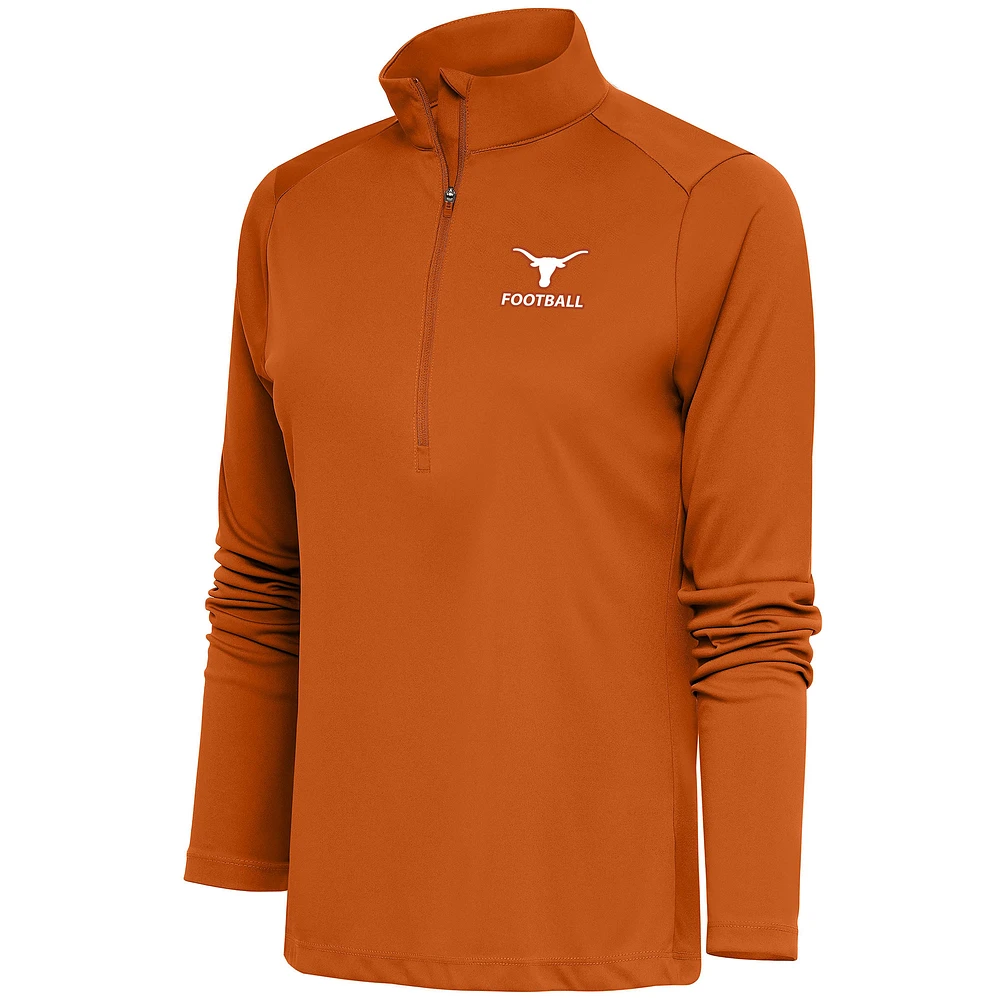 Women's Antigua Texas Orange Texas Longhorns Football Tribute Half-Zip Pullover Top