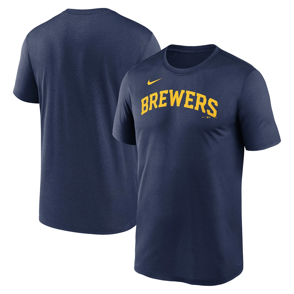 Men's Nike Navy Milwaukee Brewers Legend Fuse Wordmark T-Shirt