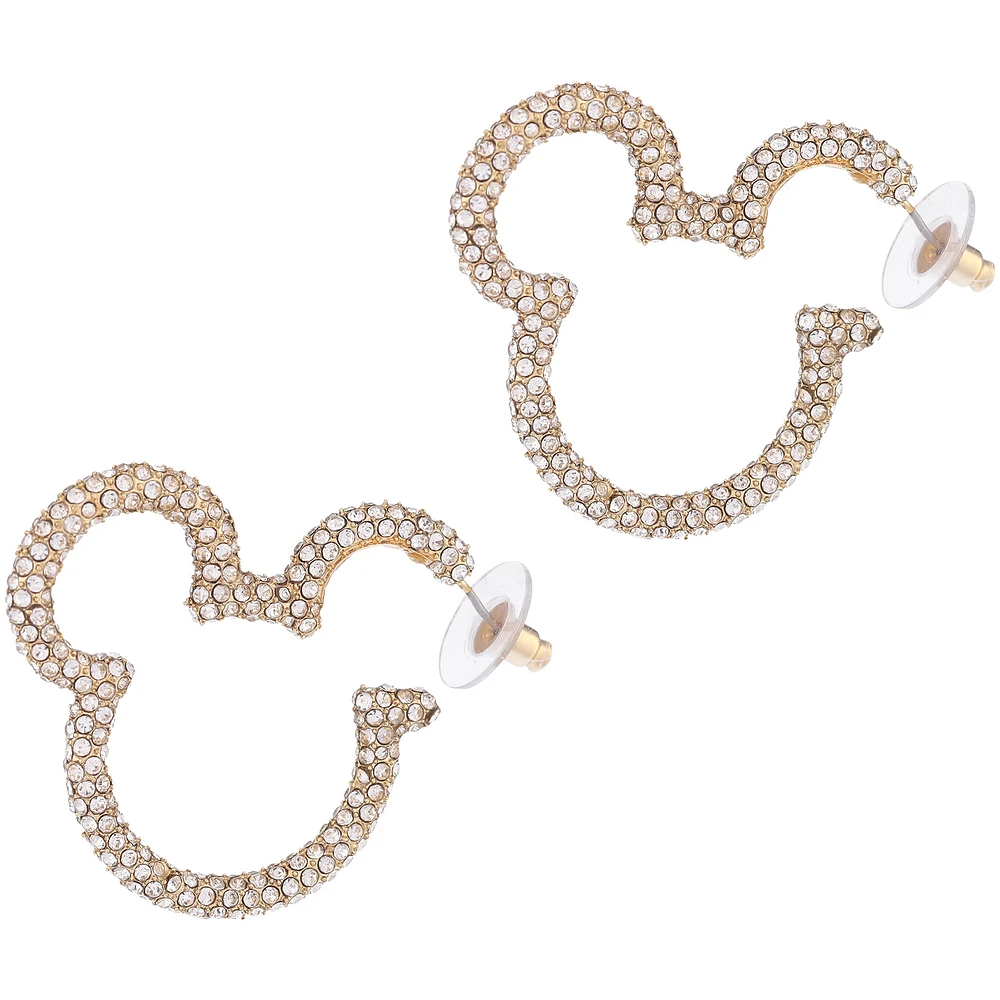 Women's BaubleBar Mickey Mouse Pavé Essential Hoop Earrings