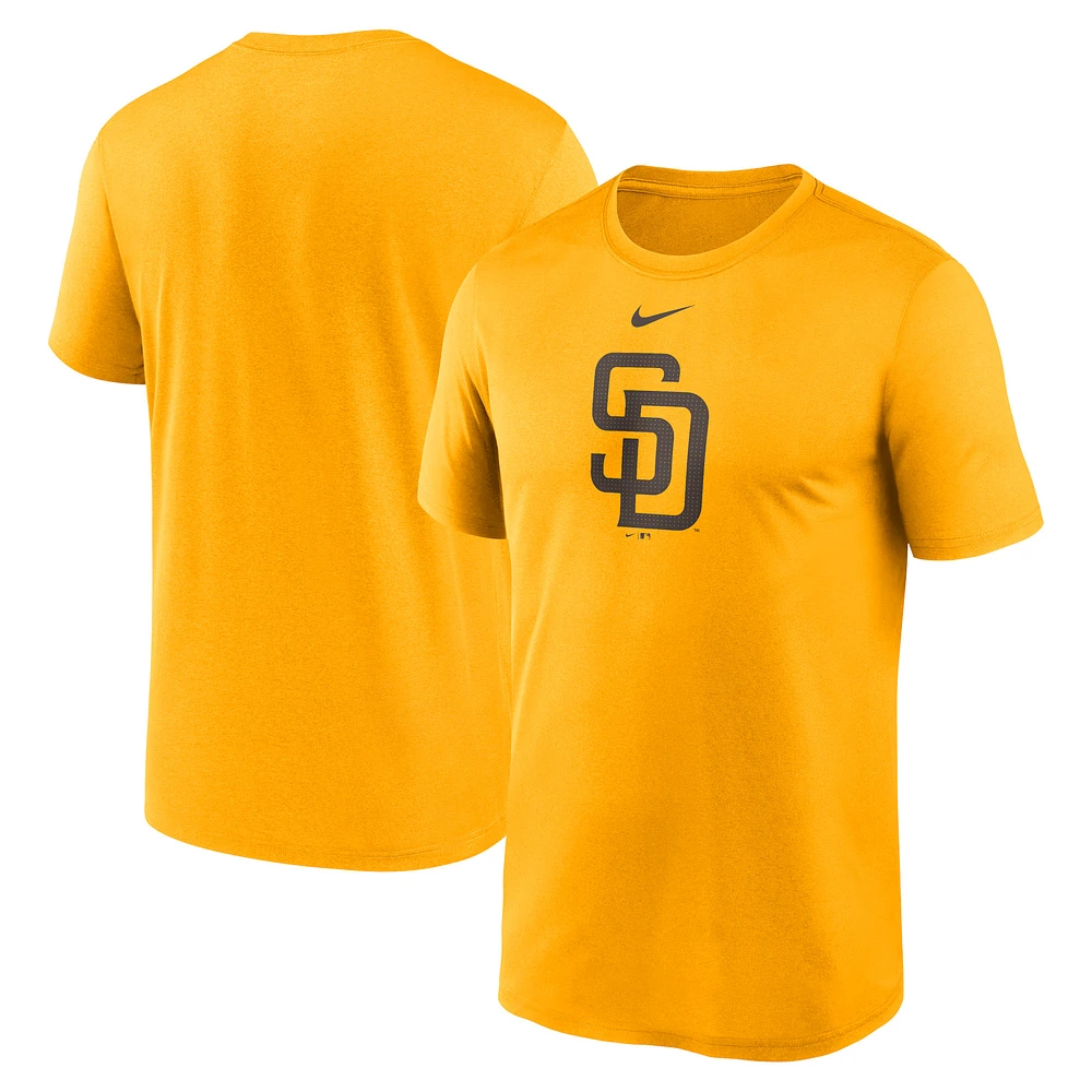 Men's Nike Gold San Diego Padres Legend Fuse Large Logo Performance T-Shirt