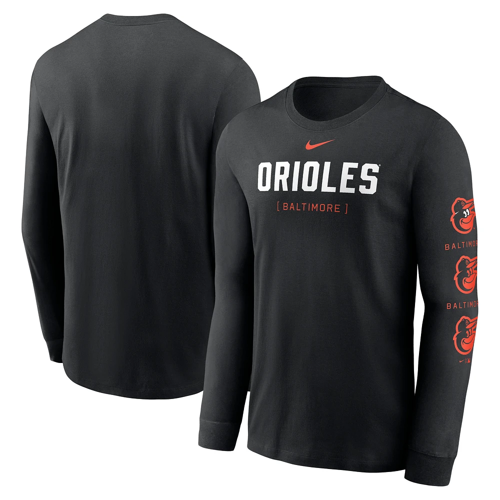 Men's Nike Black Baltimore Orioles Repeater Long Sleeve T-Shirt