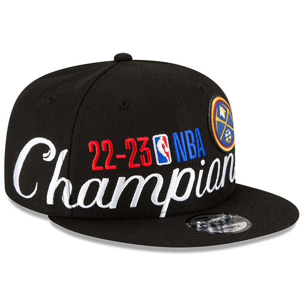 Men's New Era Black Denver Nuggets 2023 NBA Finals Champions Locker Room 9FIFTY Snapback Hat
