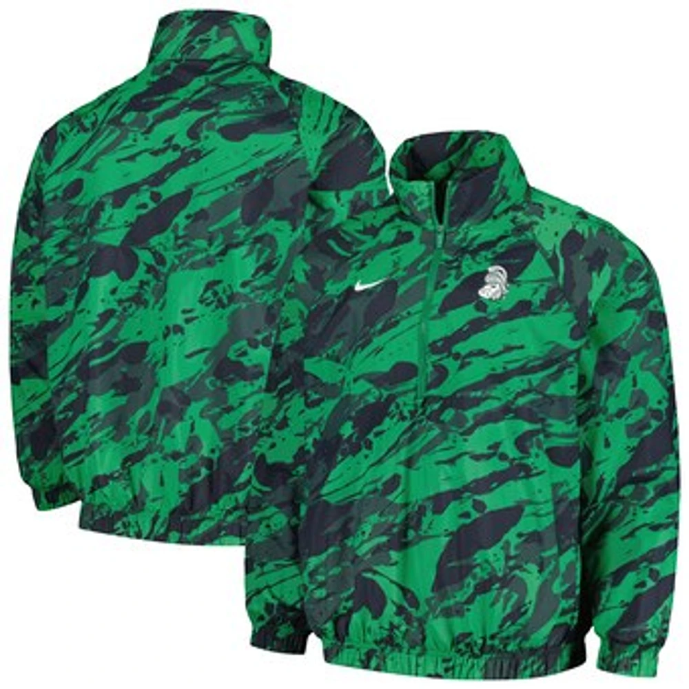 Men's Nike Green Michigan State Spartans Anorak Half-Zip Jacket