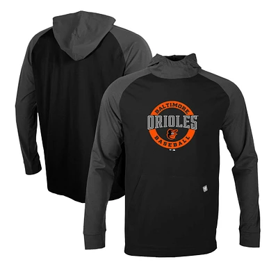 Men's Levelwear Black/Charcoal Baltimore Orioles Uproar Farm Team Pullover Hoodie