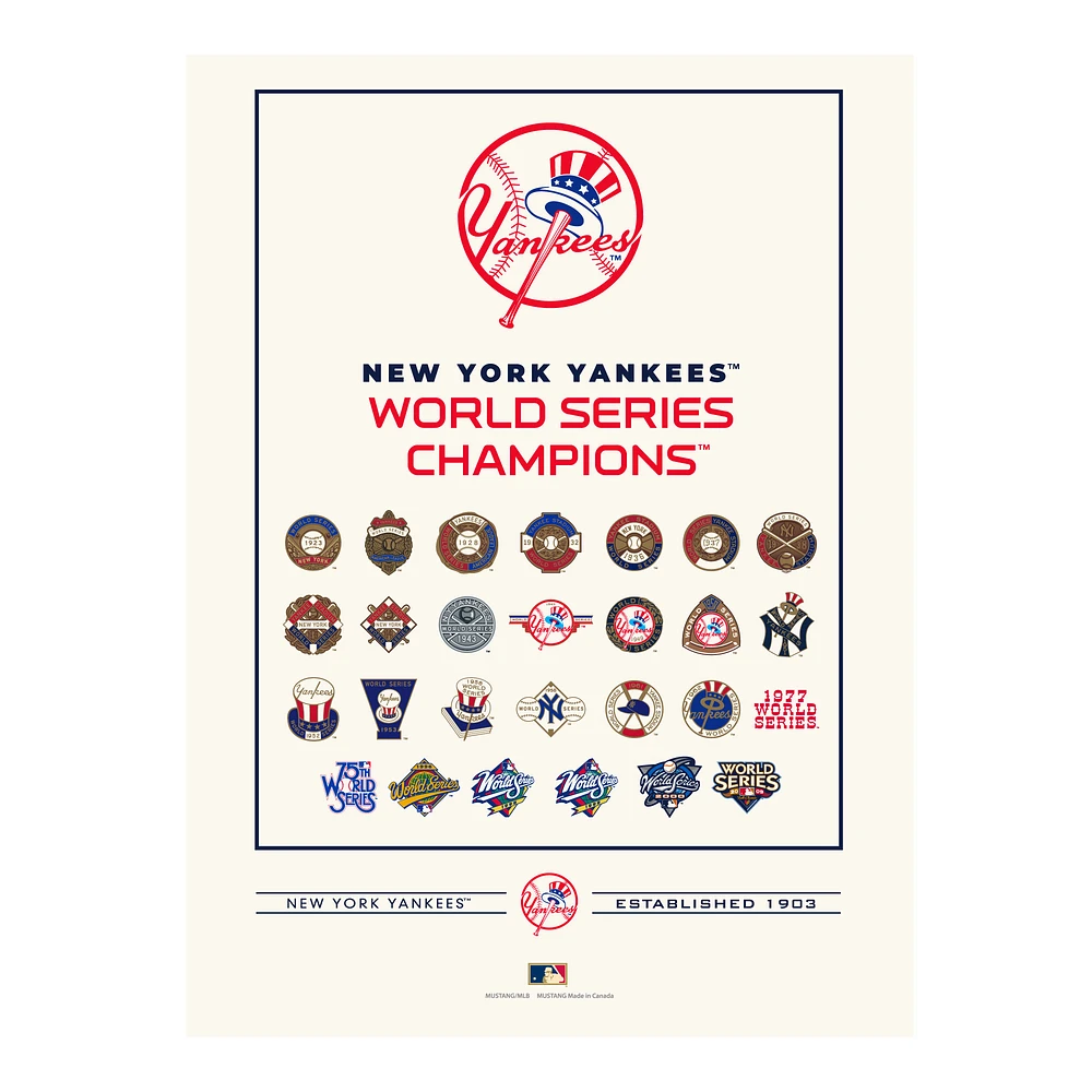 New York Yankees 12" x 16" World Series Collection Art Print