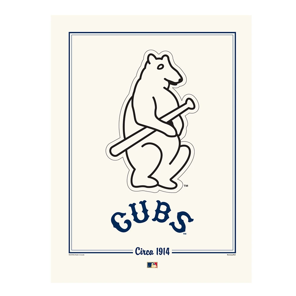 Chicago Cubs 12" x 16" 1914 Cooperstown Logo Art Print