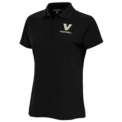 Women's Antigua Black Vanderbilt Commodores Football Legacy Pique Polo