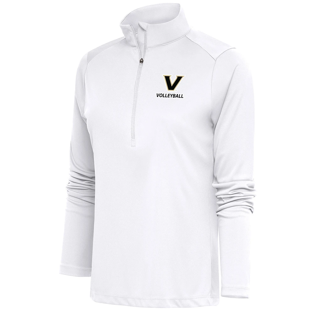 Women's Antigua White Vanderbilt Commodores Volleyball Tribute Half-Zip Pullover Top