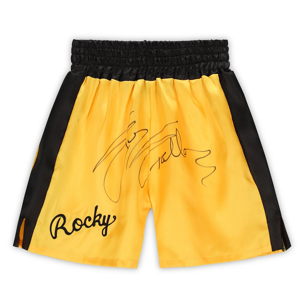 Sylvester Stallone Rocky III Autographed Yellow Boxing Trunks