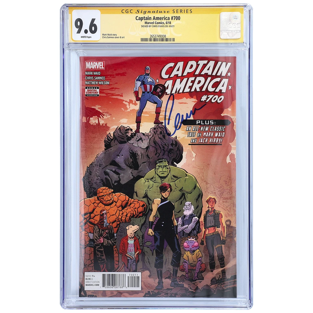 Chris Evans Captain America Autographed Captain America #700 Comic Book - CGC Graded 9.6