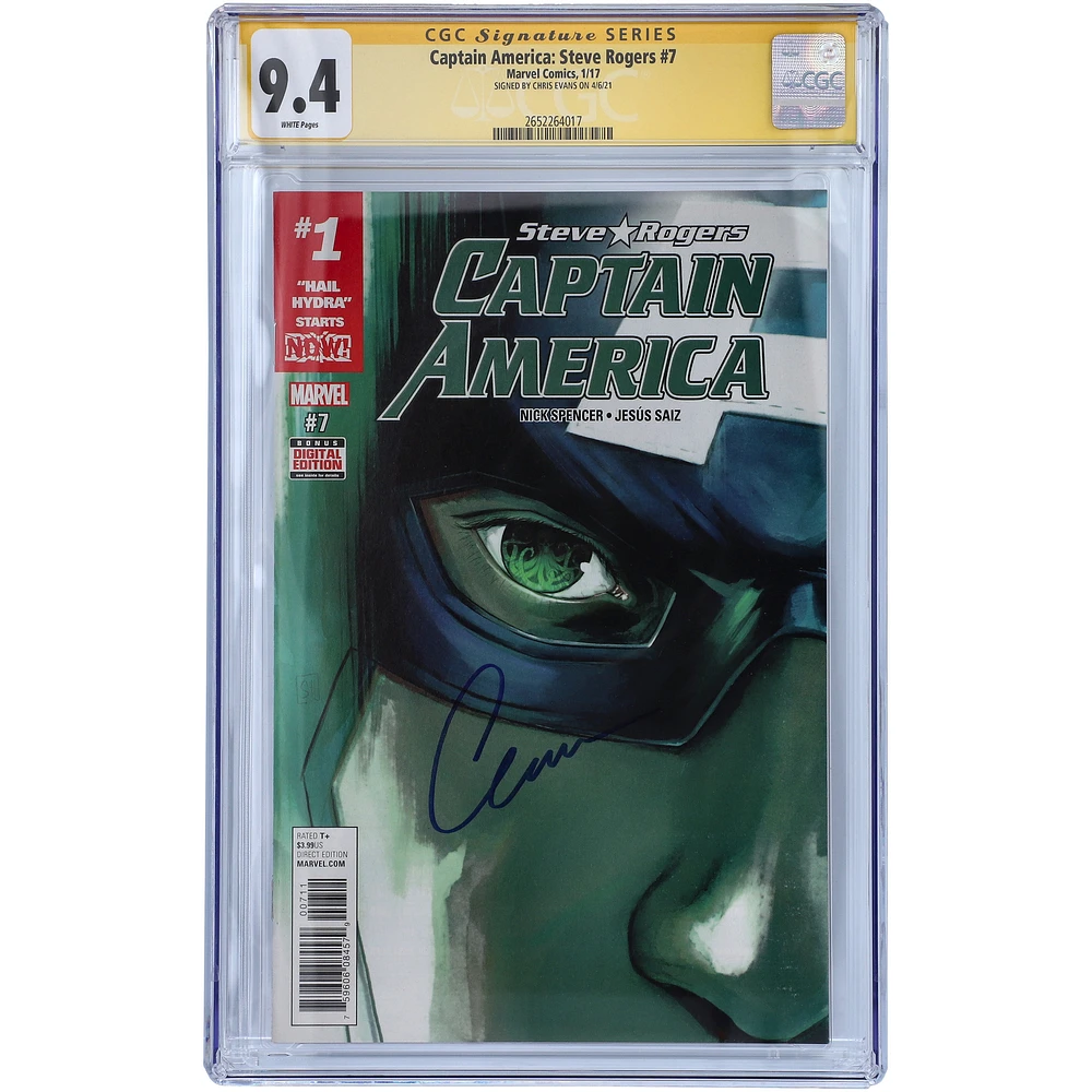 Chris Evans Captain America Autographed Captain America: Steve Rogers #7 Comic Book - CGC Graded 9.4
