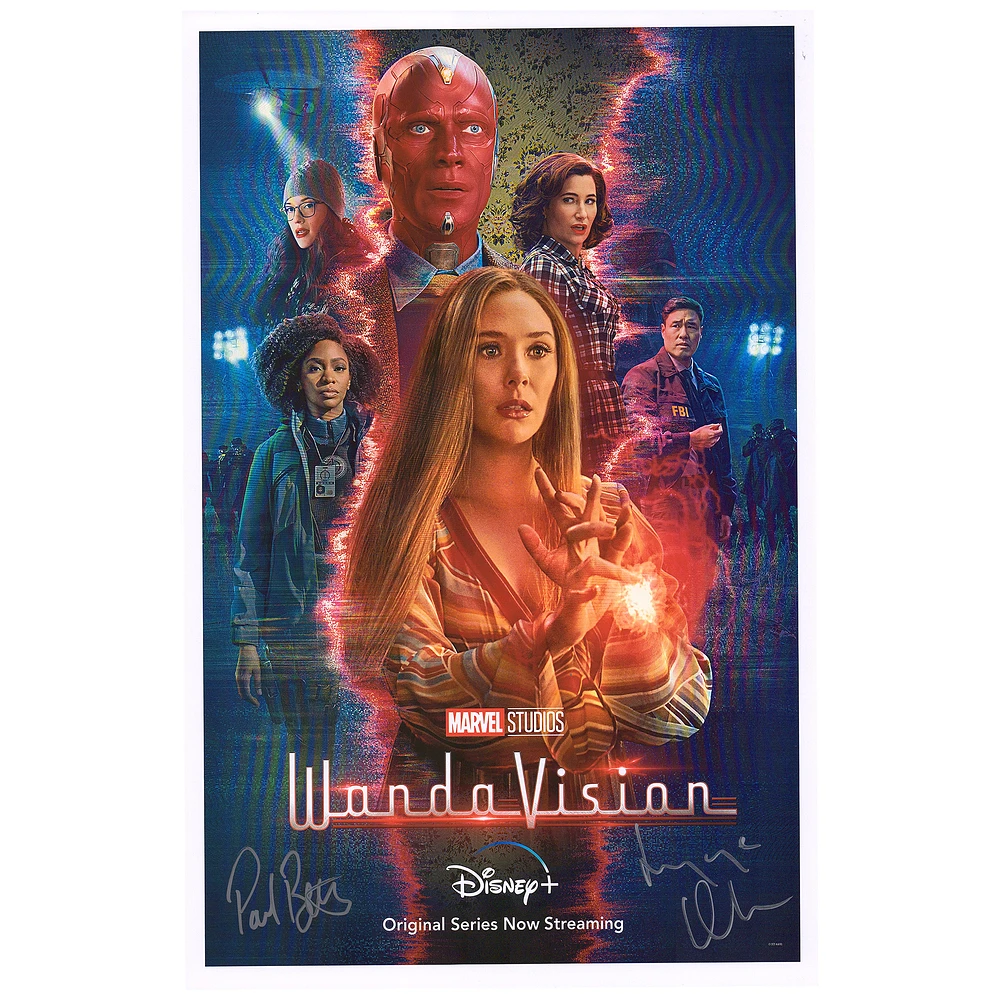 Paul Bettany & Elizabeth Olsen Marvel Autographed 11" x 17" WandaVision Photograph